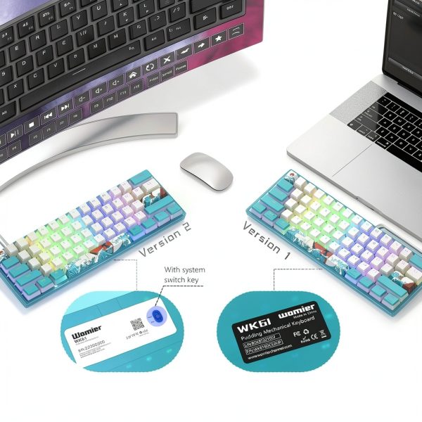 Womier WK61 V2 60 Mechanical RGB Gaming Keyboard Hot-7