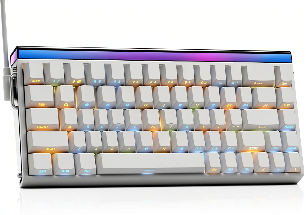 AULA Hero68 HE gaming keyboard in Pink color on a gaming desk