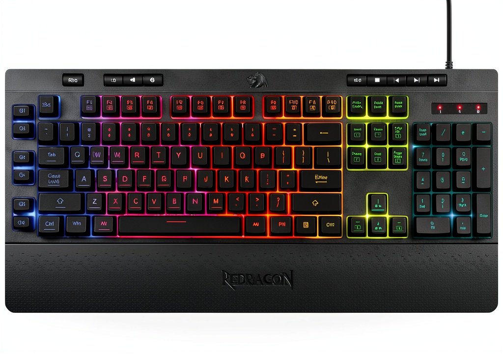 Installing REDRAGON Shiva RGB Gaming Keyboard Mechanical Feel Membrane on a wooden desk