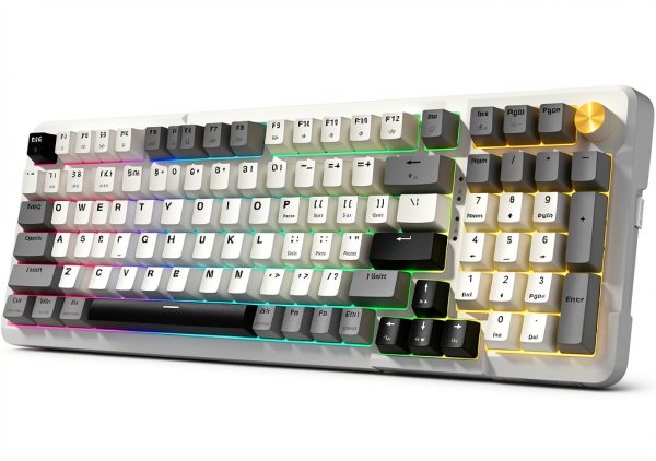 Redragon K742 Wireless Mechanical Keyboard with Knob Gaming-0