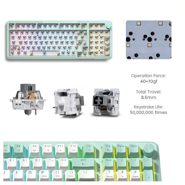 Redragon K742 Wireless Mechanical Keyboard Knob Gaming-6