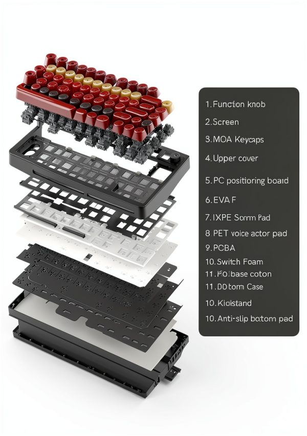 Womier MT75 Wireless Mechanical Keyboard 75 Layout Knob-5