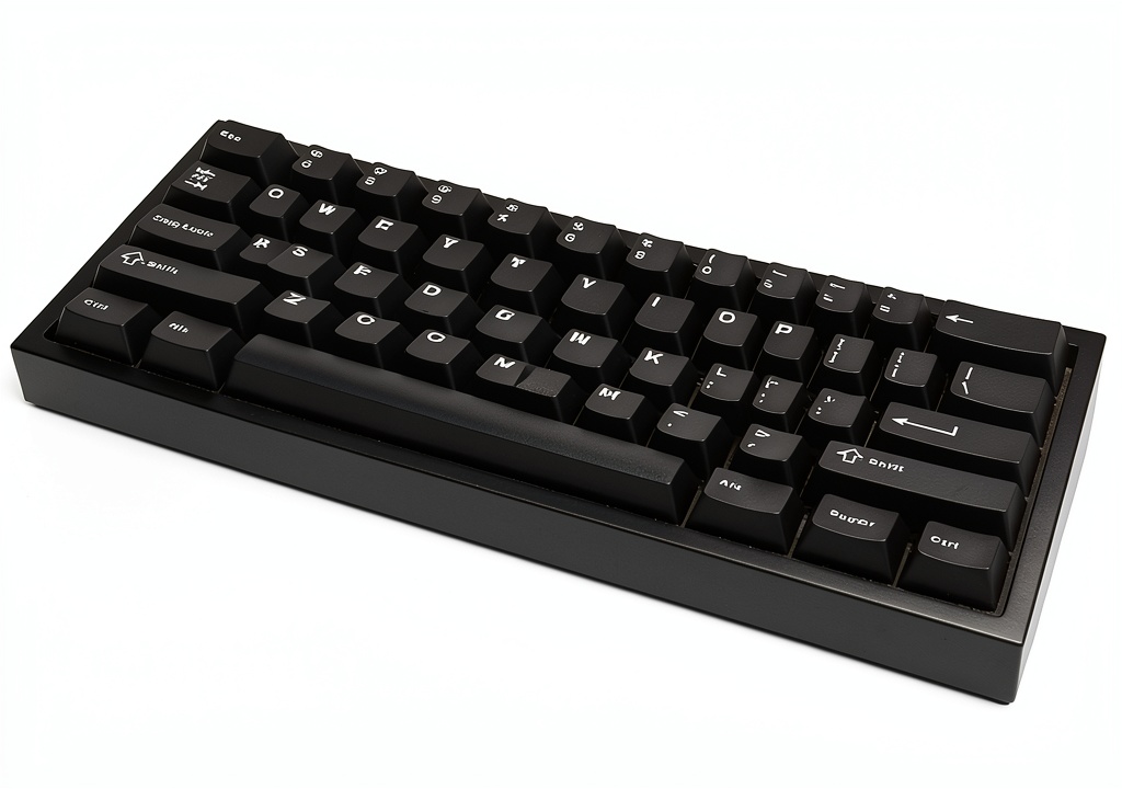 CyberPowerPC CK60 60% RGB Mechanical Gaming Keyboard shown on wooden desk with gaming mouse and headset