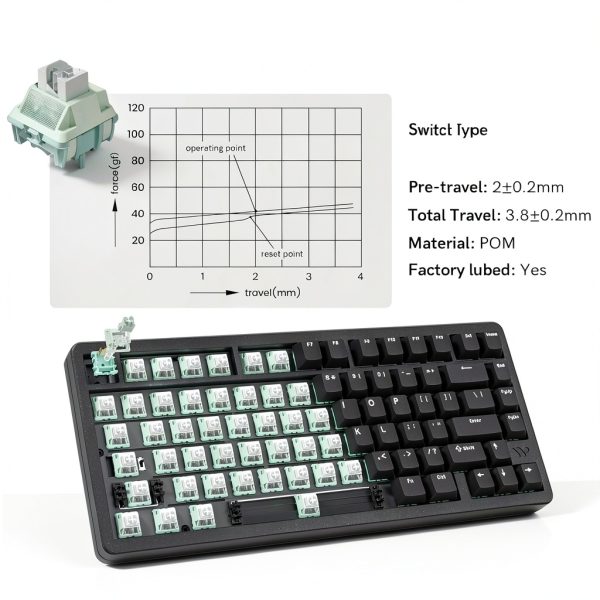 Womier SK75 75% Wireless Mechanical Gaming Keyboard Aluminum-3