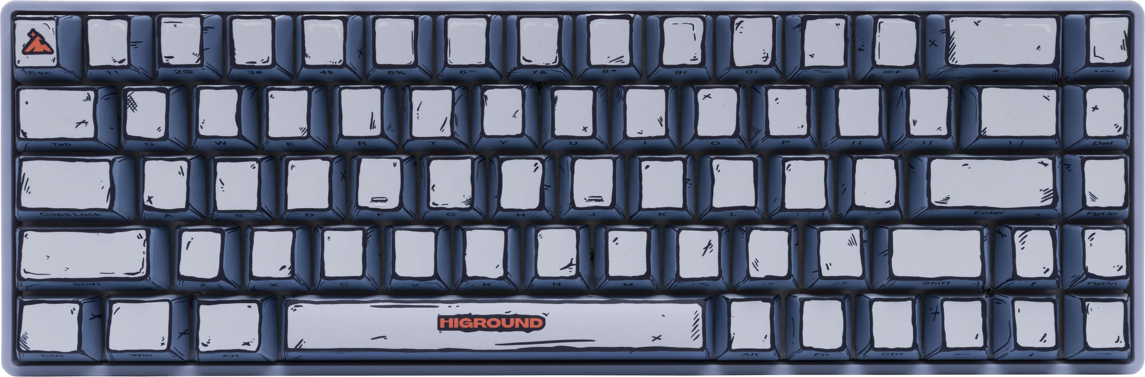 Higround Basecamp 65+ keyboard in Celshade color on a gaming desk