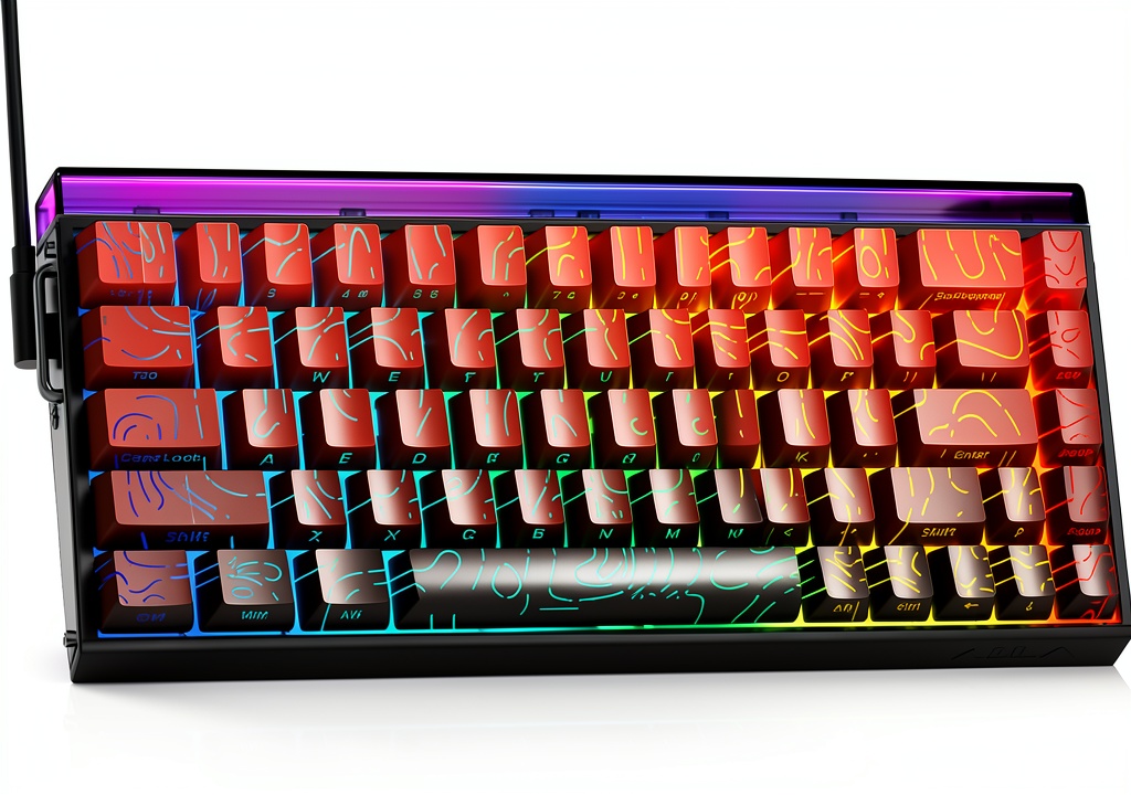 AULA Hero68 HE gaming keyboard with RGB lighting on a gaming desk