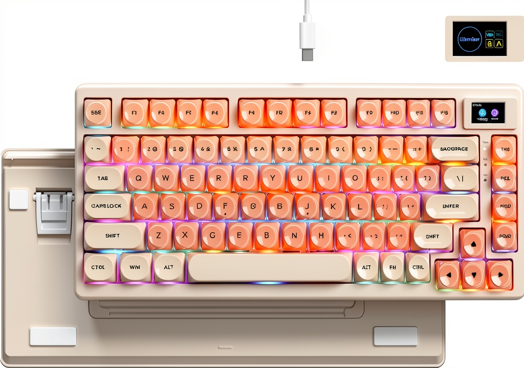Womier S K80 keyboard with RGB lighting on a desk