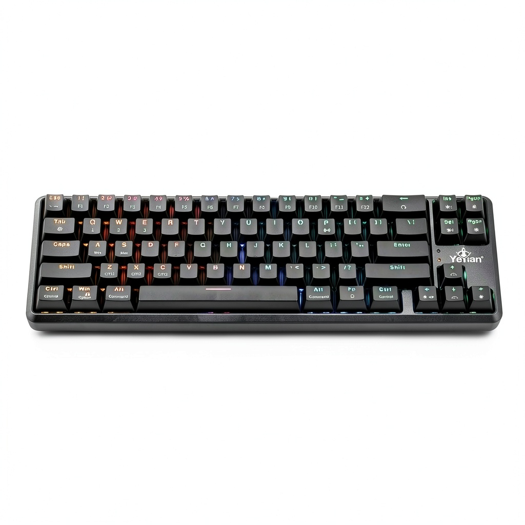 Installing YEYIAN Akil 3500 Wireless Mechanical Gaming Keyboard RGB on a wooden desk
