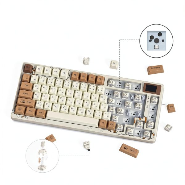 Womier S K80 75% Wired Keyboard Color Display Mechanical-4