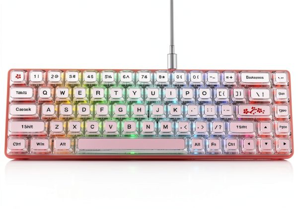 Womier WK68 Creamy Mechanical Gaming Keyboard Pink-0