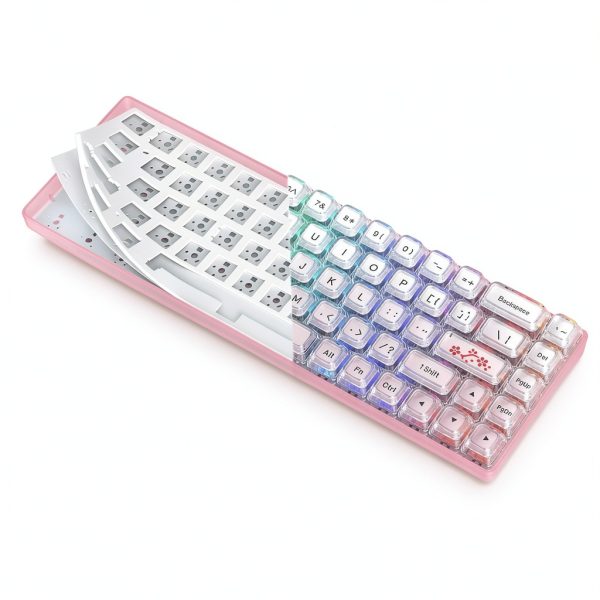Womier WK68 Creamy Mechanical Gaming Keyboard Pink-1