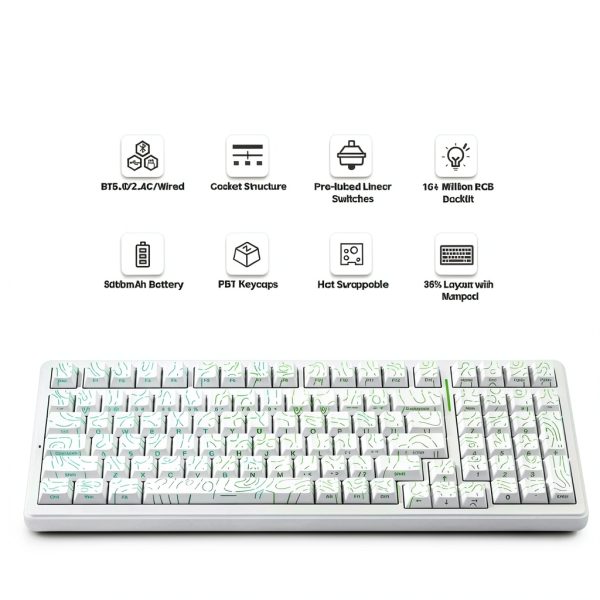 AULA F99 Wireless Mechanical Gaming Keyboard Black-2