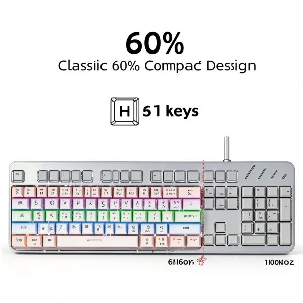 SKRAN 60% Mechanical Keyboard Compact RGB USB C-1