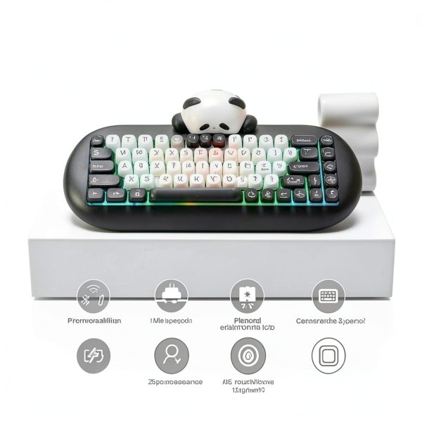 Wikistore Panda Wireless Gaming Keyboard Black PBT-1