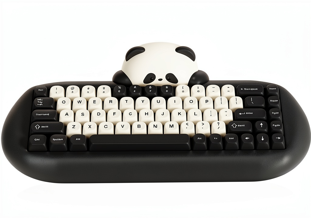 Wikistore Panda Wireless Mechanical Keyboard on a gaming desk