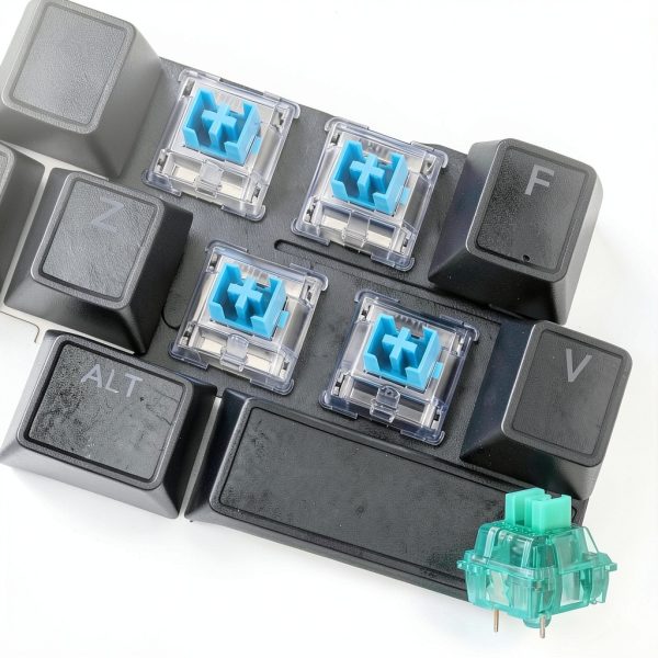 Green 10Pcs 3-Pin 40gf Mechanical Keyboard Switches Linear Hot‑Swap-5