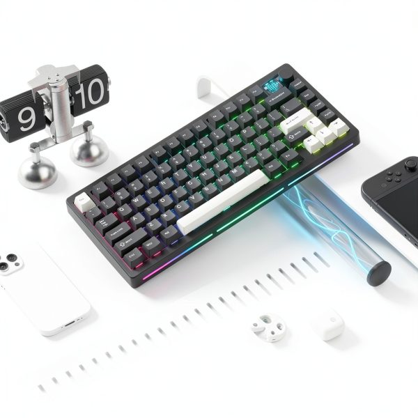 MT75 Wireless Mechanical Keyboard Womier 75% Layout Volume Knob Black-1
