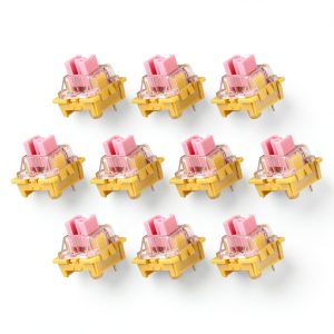 Pink 45gf Linear 3‑Pin Mechanical Keyboard Switches 10 Pack –-0