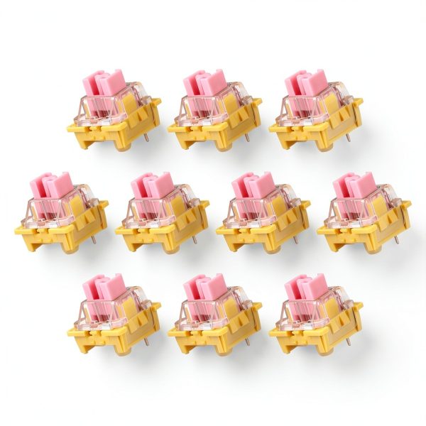 Pink 45gf Linear 3‑Pin Mechanical Keyboard Switches 10 Pack –-0