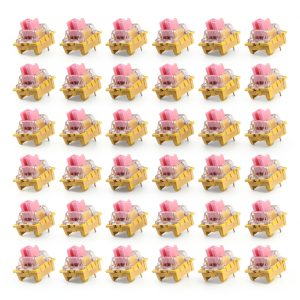 36Pcs 3-Pin Keyboard Switches Pink Linear 45gf by Generic-0