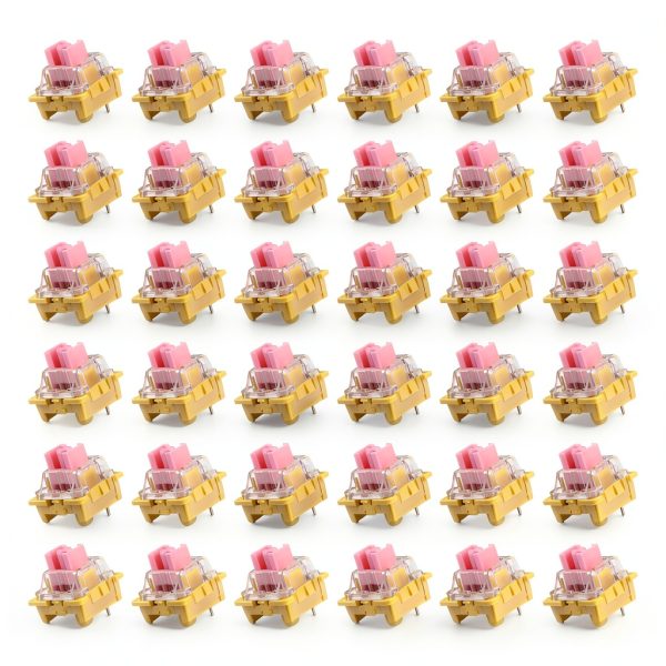 36Pcs 3-Pin Keyboard Switches Pink Linear 45gf by Generic-0