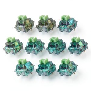 Green 10Pcs 3-Pin 40gf Mechanical Keyboard Switches Linear Hot‑Swap-0