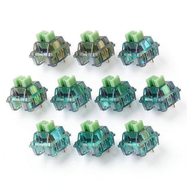 Green 10Pcs 3-Pin 40gf Mechanical Keyboard Switches Linear Hot‑Swap-0