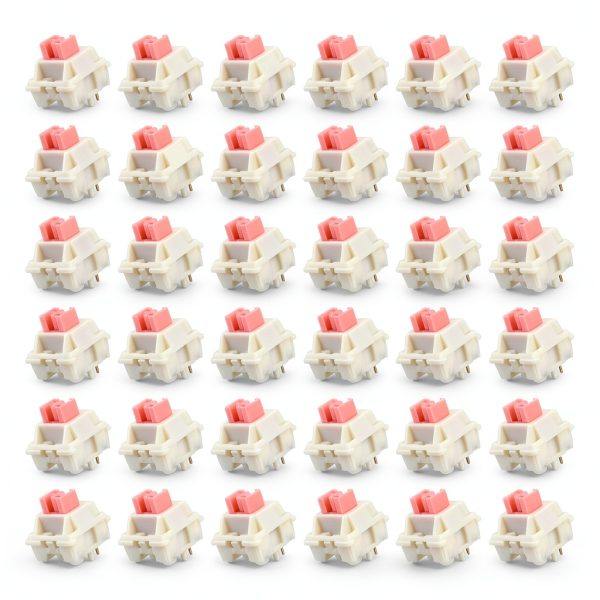 5-Pin 45gf Pink Keyboard Switches 36 Pack Smooth Tactile Switches-0