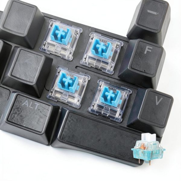 3 Pin 45gf Blue Keyboard Switches 36pcs Low Friction Durable-5