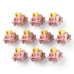 Pink 40gf 3-Pin Mechanical Keyboard Switches 10 Pack Linear Tactile-0