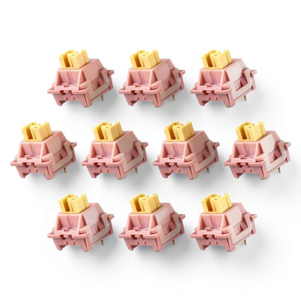 Pink 40gf 3-Pin Mechanical Keyboard Switches 10 Pack Linear Tactile-0