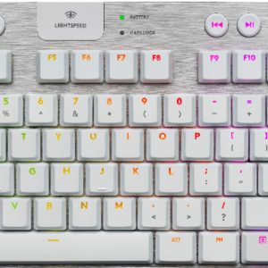 Logitech G915 LIGHTSPEED TKL Keyboard GL Tactile Switch and RGB White-0