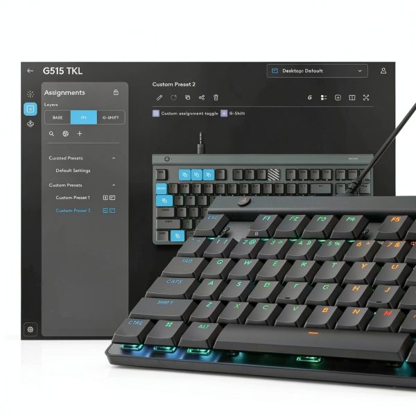 Logitech G515 TKL Gaming Keyboard with Tactile Brown Switch, RGB,-4