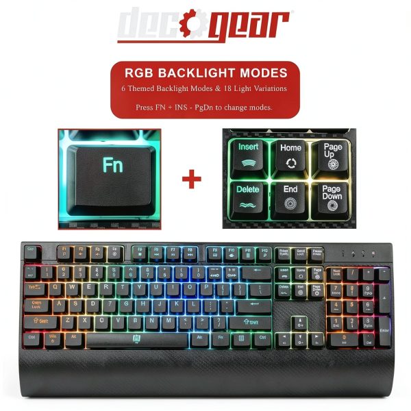 Mechanical Gaming Keyboard Deco Gear MECHBRD100 Black RGB-5