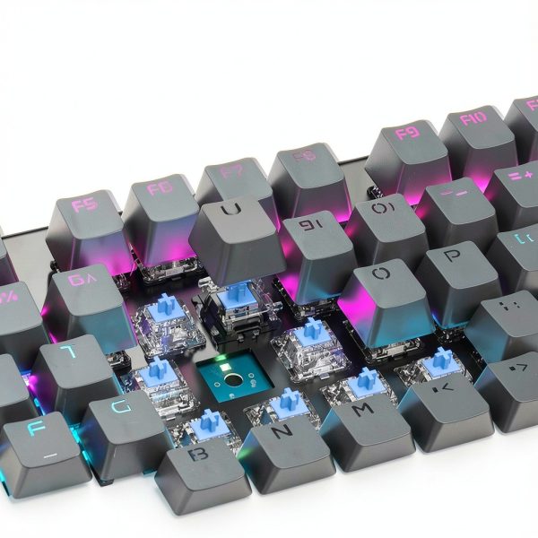 Topteng - K1000 Hot-Swappable Mechanical Keyboard - 104 Key Red Switch, RGB Backlit, PBT Keycaps, Knob Control for Gaming - Black-7