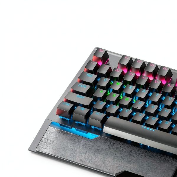 Topteng - K1000 Hot-Swappable Mechanical Keyboard - 104 Key Red Switch, RGB Backlit, PBT Keycaps, Knob Control for Gaming - Black-6